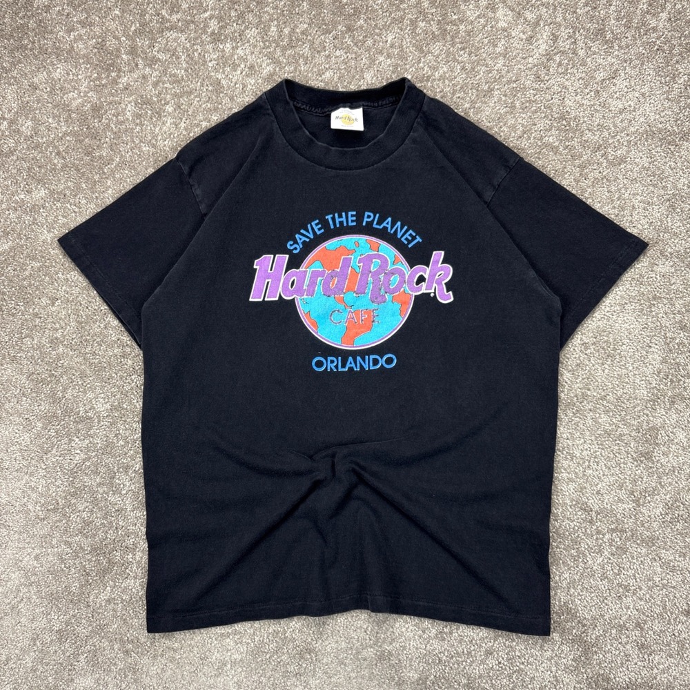 Vintage‎ 90s Hard Rock Cafe Orlando Save The Planet Single Stitch T Shirt Large